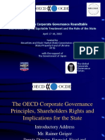 3rd Eurasian Corporate Governance Roundtable: Shareholder Rights, Equitable Treatment and The Role of The State