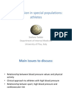 Hypertension in Special Populations: Athletes: Stefano Taddei Department of Internal Medicine University of Pisa, Italy