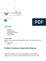 Problem Kesehatan Reproduksi Remaja: You Are Here