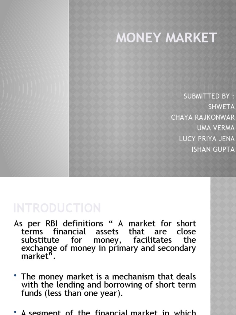 Overview of the Money Market | PDF | Finance & Money Management | Law