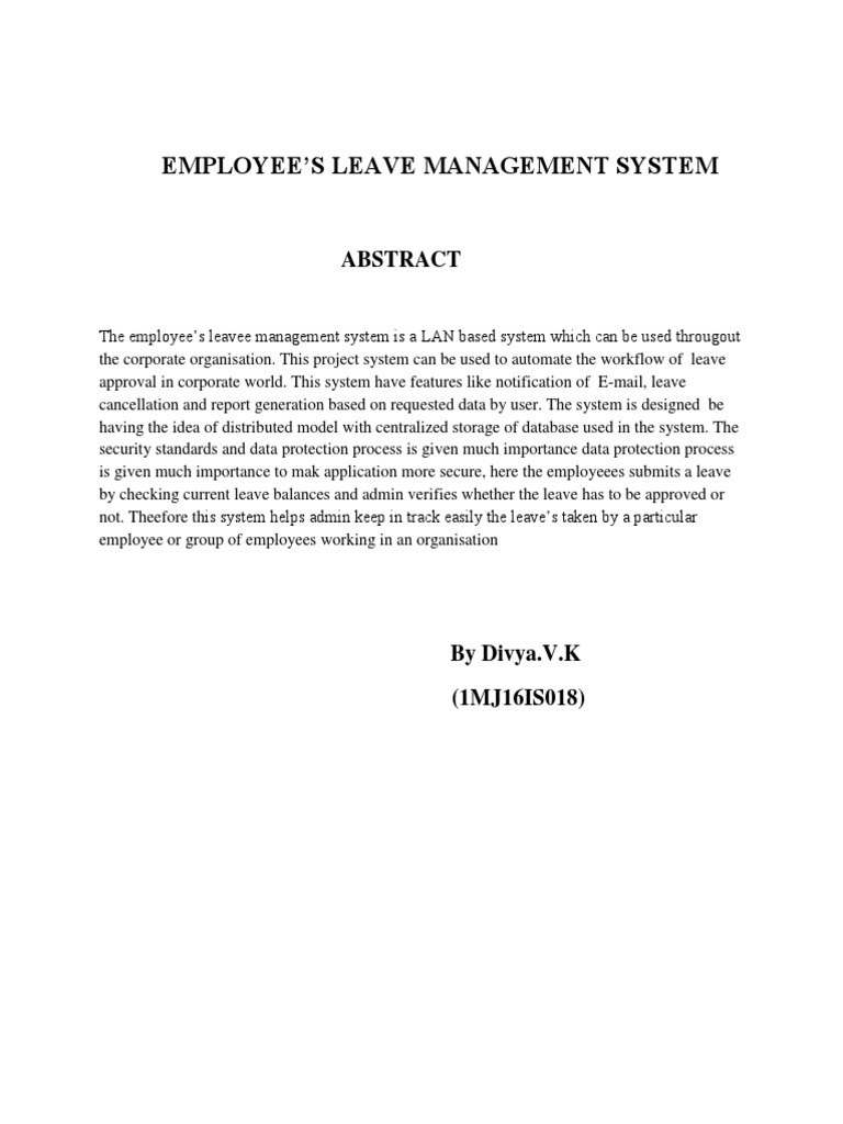Employee Leave Management System Overview | PDF | Information Privacy ...