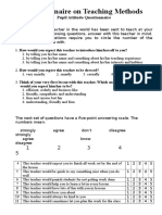 2 Questionnaire on Teaching Methods