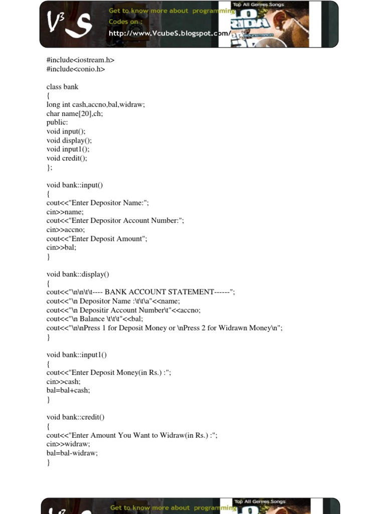 Bank Statement Program