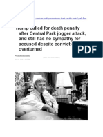 Trump Called For Death Penalty After Central Park Jogger Attack