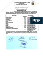 Certificado de Promoción 2013-2014