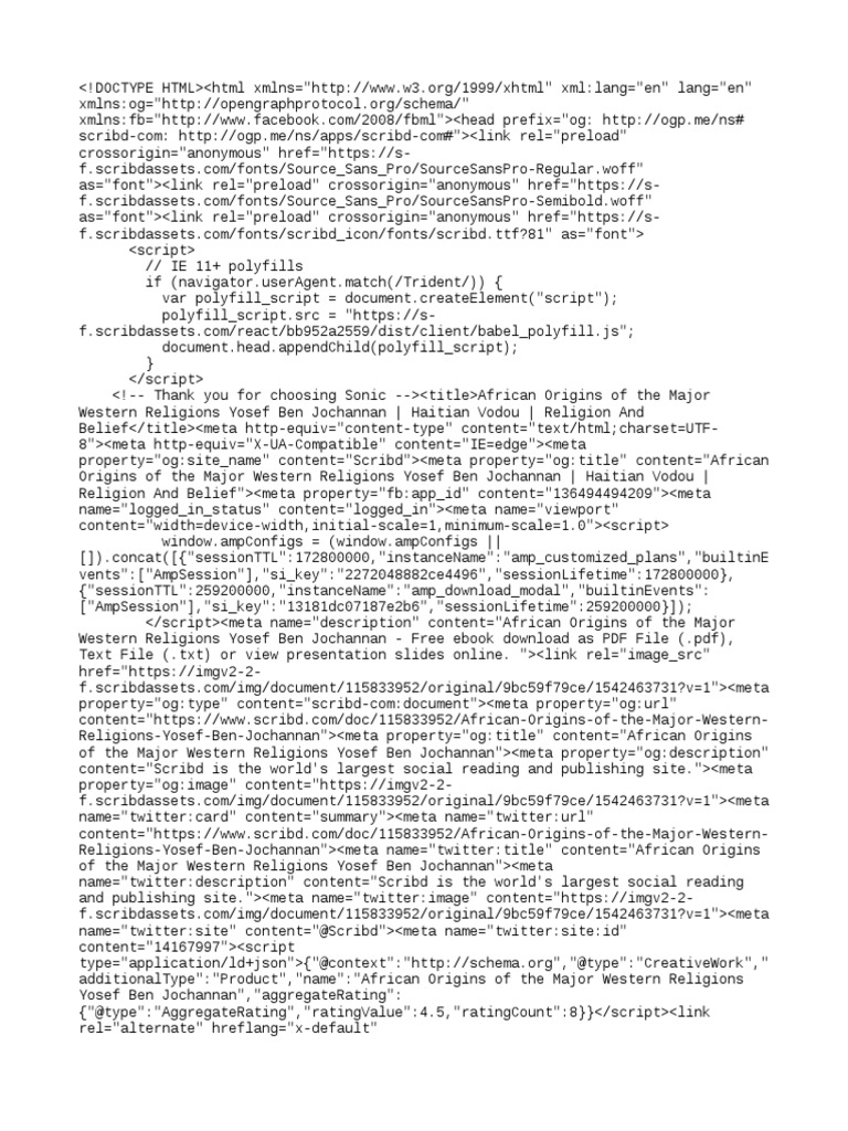 African Origins of the Major Western Religions Yosef Ben ...