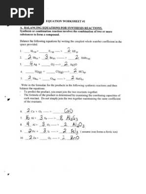 Balancing Equations 29 Pdf