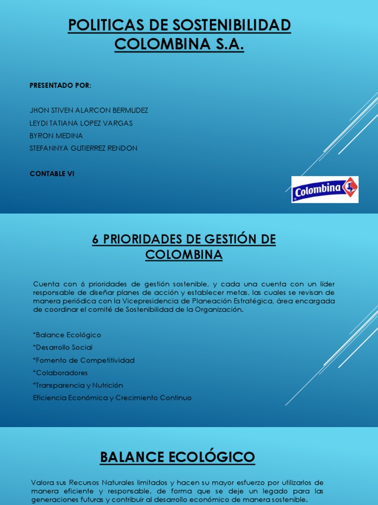 Políticas de Sostenibilidad de Colombina | PDF | Residuos | Sustentabilidad