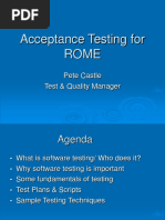 Acceptance Testing For Rome: Pete Castle Test & Quality Manager