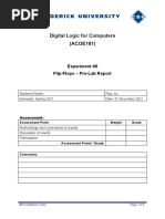 Digital Logic For Computers (ACOE161) : Experiment #8 Flip-Flops - Pre-Lab Report