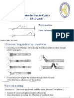 Introduction To Optics EHB 227E: Wave Motion