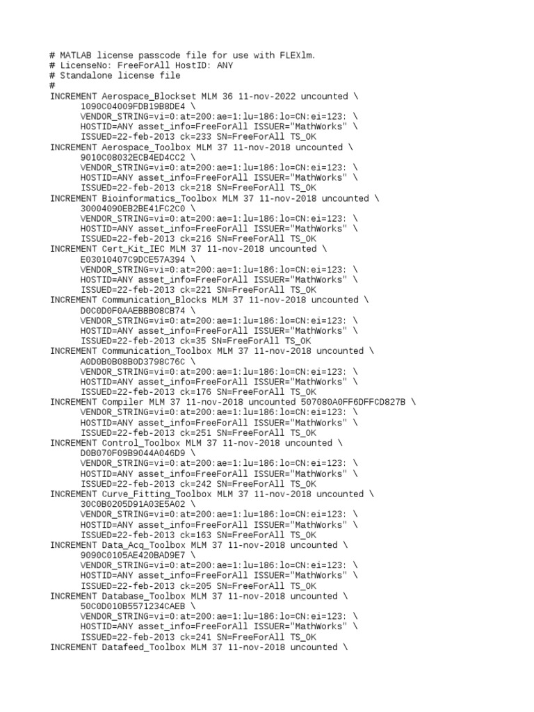 License R2017a.lic | PDF | Matlab | Software Companies Of The United States