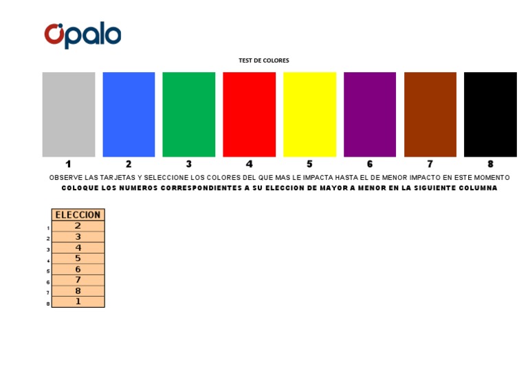 Test de Colores Lüscher | PDF