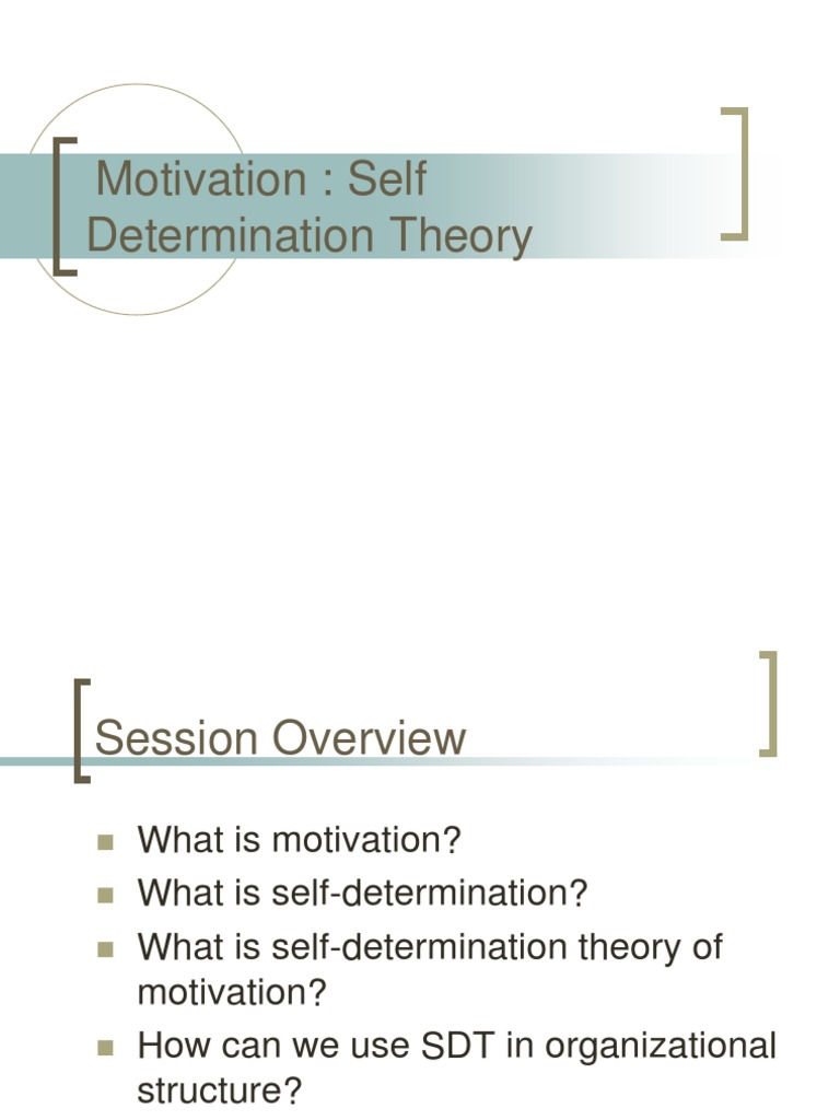 Understanding Self-Determination Theory | PDF | Motivation | Motivational