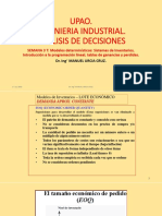 Upao. Ingenieria Industrial. Analisis de Decisiones