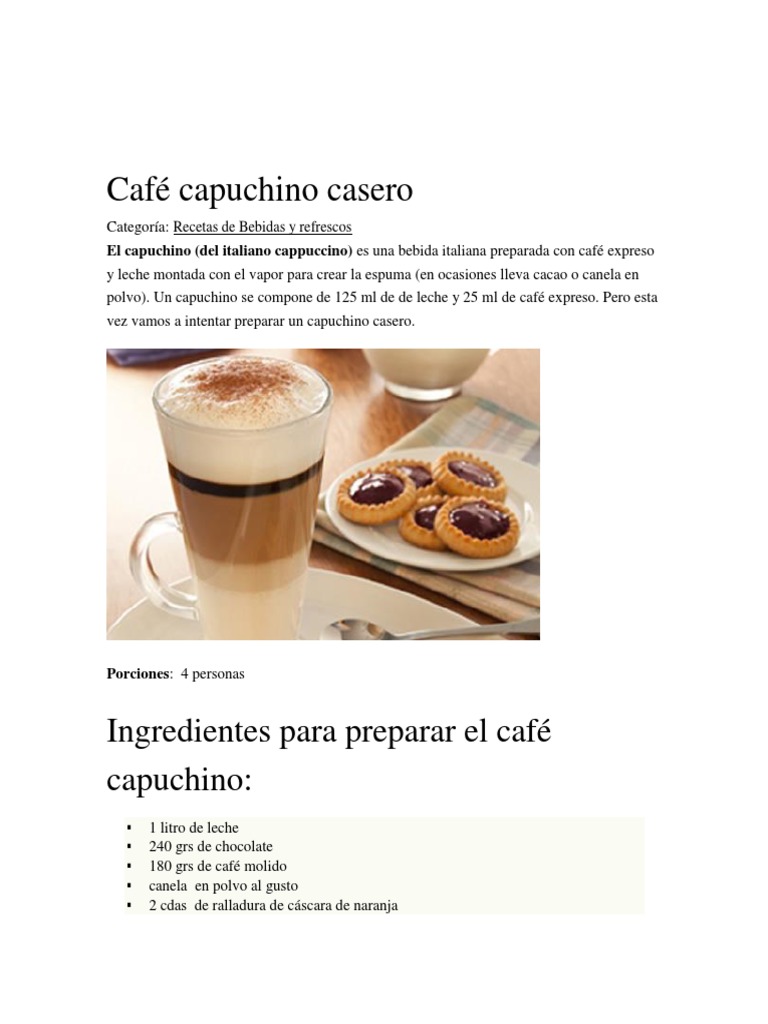 Café Capuchino Casero | PDF | café | Té