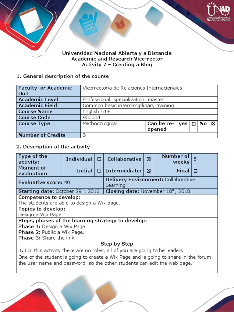 Collaborative Wix Page Project Guide | PDF | Rubric (Academic ...