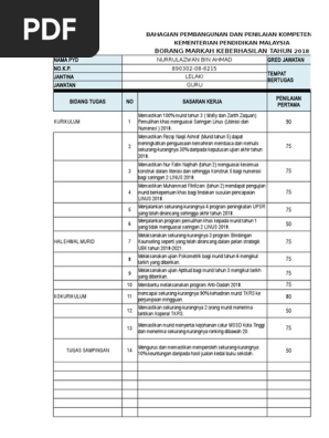 Borang Keberhasilan 2018 Pdf