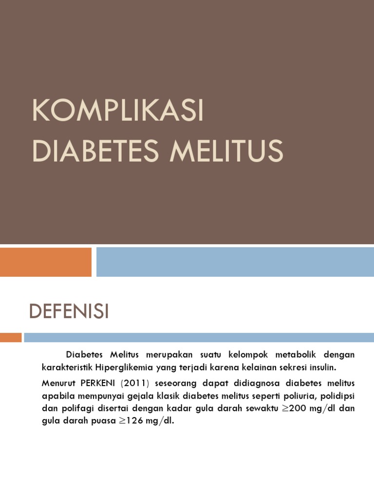 Power Point Komplikasi Diabetes Melitus | PDF