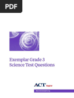 Exemplar Grade 3 Science Test Questions