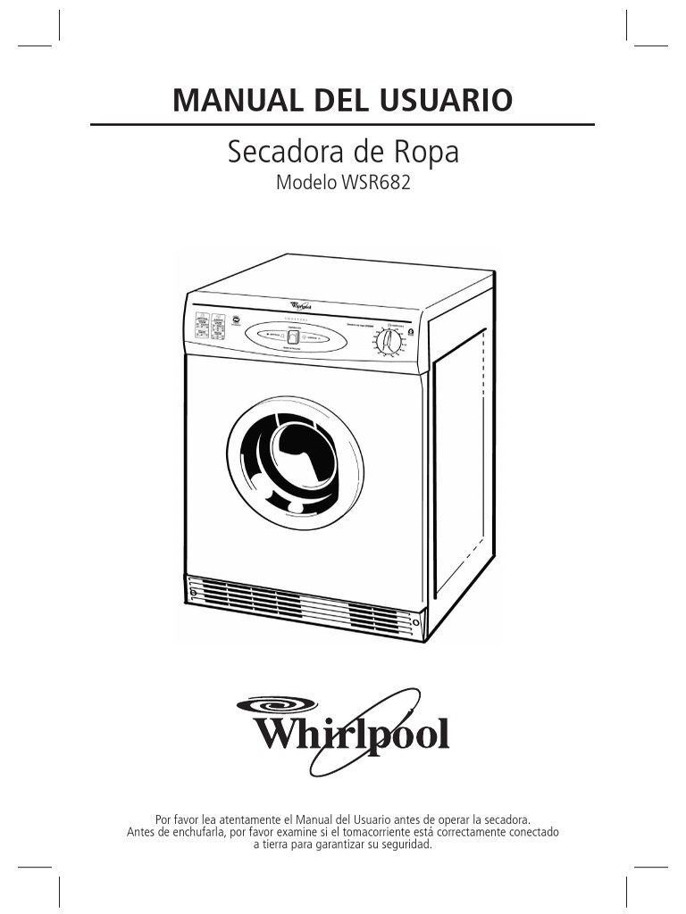 Whirlpool Dryer PDF | PDF Secadora de ropa y tomas de corriente alterna