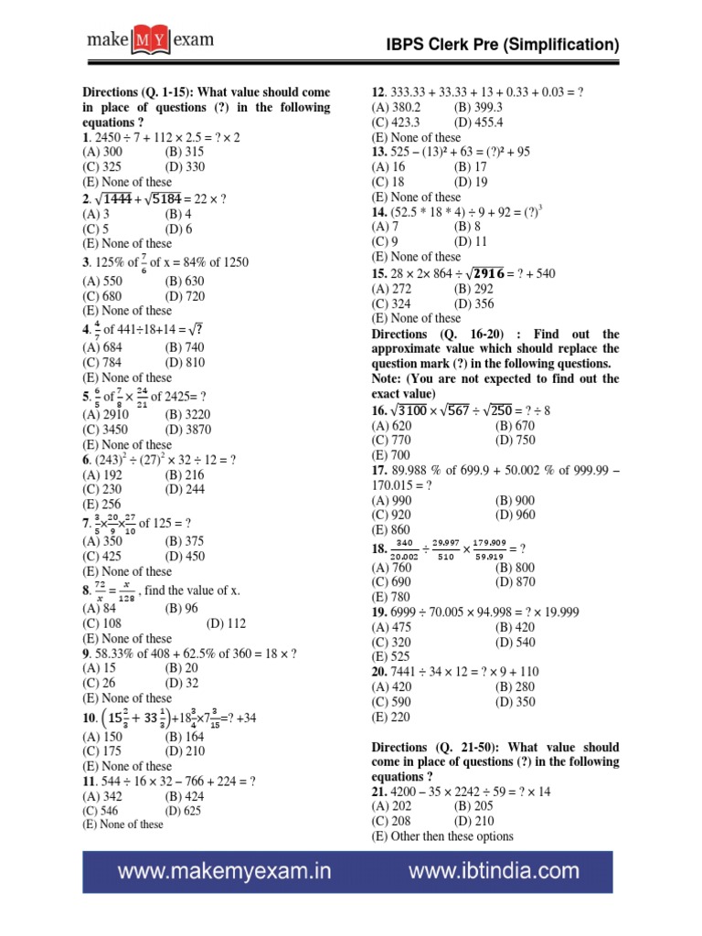 Simplification | Download Free PDF | Teaching Mathematics