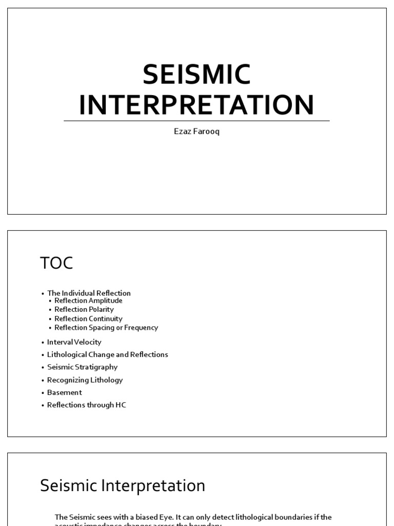 Seismic Interpretation | PDF | Clastic Rock | Reflection (Physics)