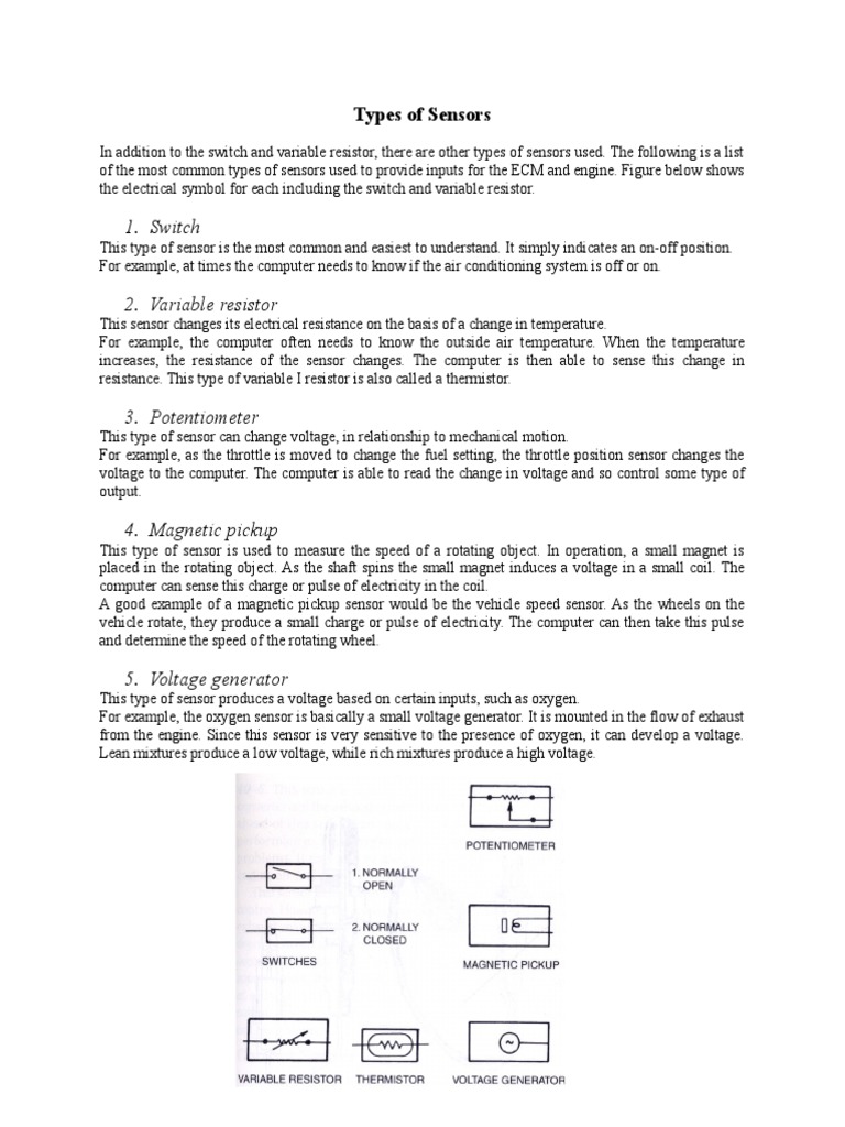 Types of Sensors PDF