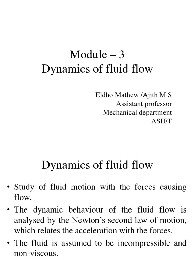 Fluid Flow Dynamics and Equations | PDF | Fluid Dynamics | Force