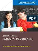 MBBS - Surgery Handwritten Notes
