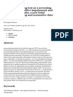 The Clock Drawing Test As A Screening Tool in Mild Cognitive Impairment and Very Mild Dementia: A Ne