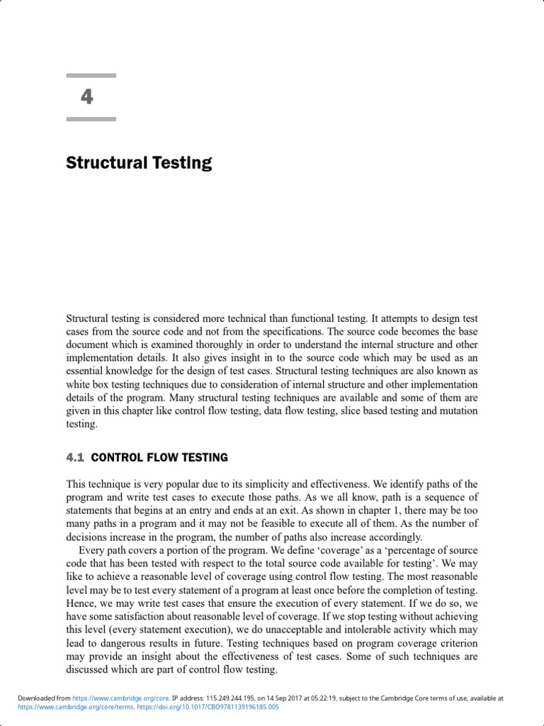 Control Flow Testing in Structural Testing | PDF | Control Flow ...