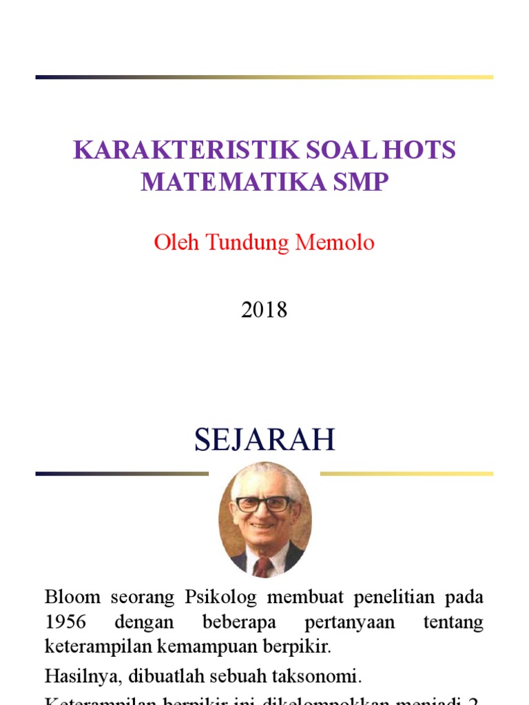 Karakteristik Soal Hots Matematika Smp 1 Pdf