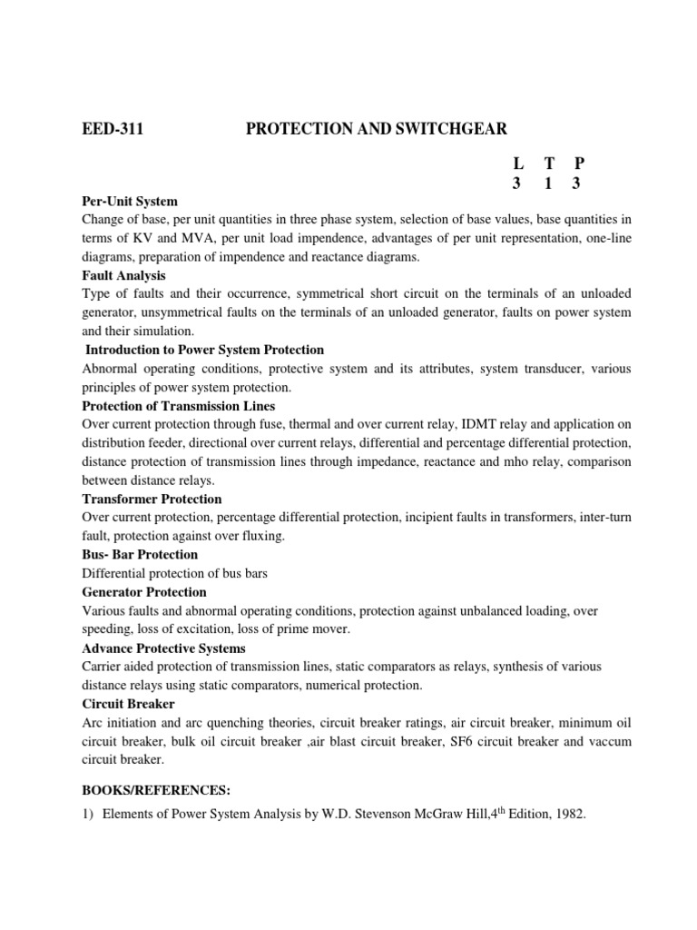 Power System Protection and Switchgear | PDF | Operational Amplifier ...