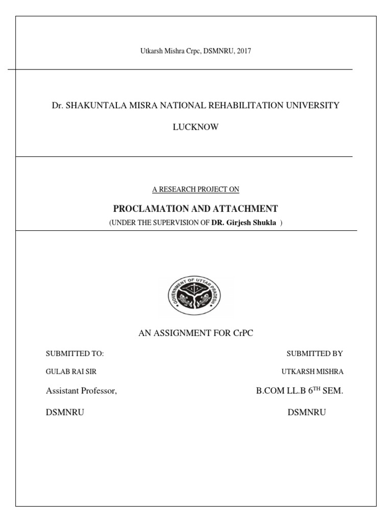 Dr. Shakuntala Misra National Rehabilitation University Lucknow | PDF