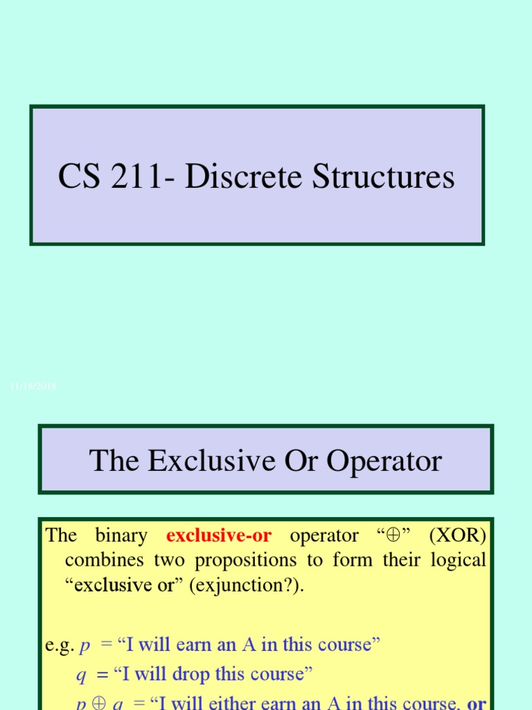 Exclusive Or and Implication in Logic | PDF | Cognitive Science ...