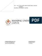 A Project Report On - "All Civil Suits Are Cognizable Unless Barred" Manipal University Jaipur