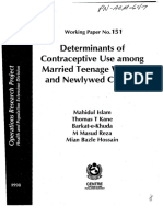 Determinants of Contraceptive Use Among Married Teenage Women and Newlywed Couples