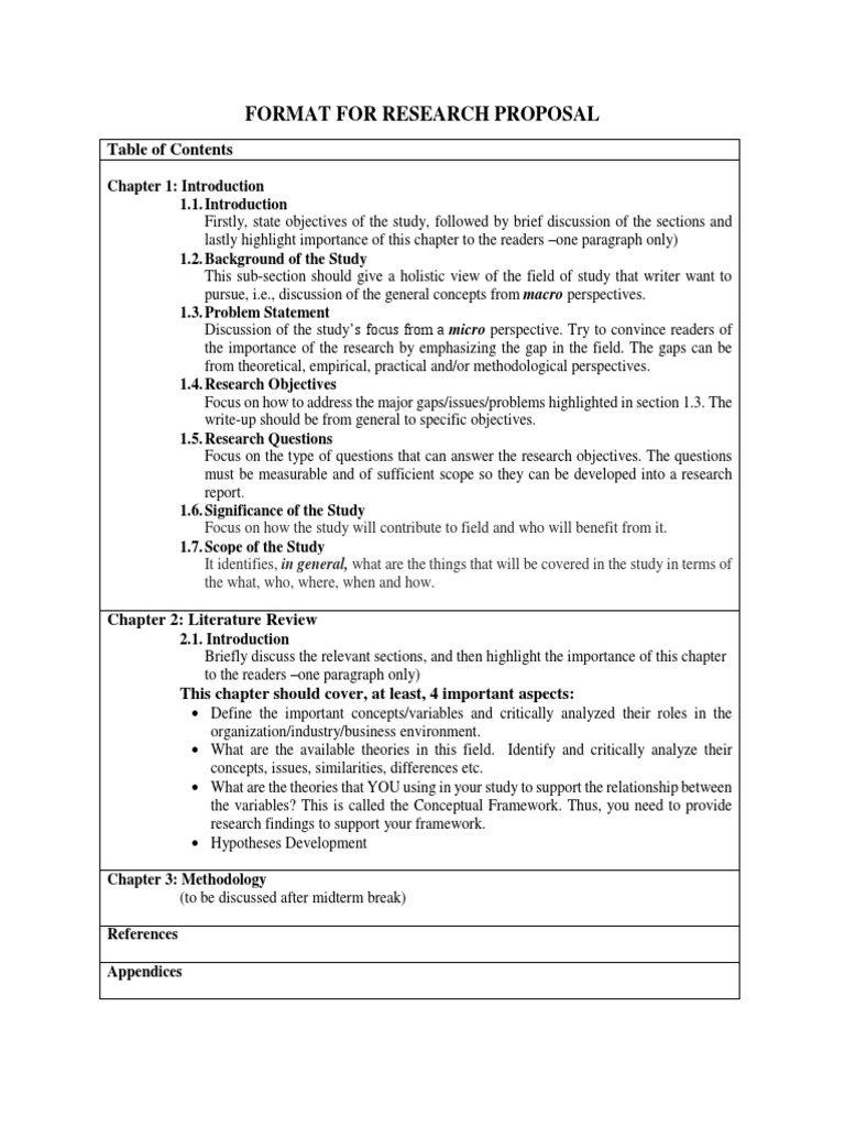 Research Proposal Format Guide | PDF | Concept | Conceptual Framework