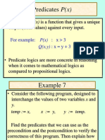 Predicates P (X) : - A Predicate P (X) Is A Function That Gives A Unique Output (Truth Values) Against Every Input