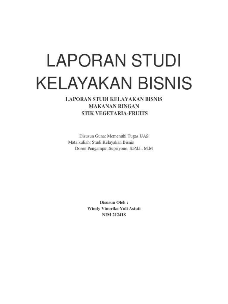 Contoh Laporan Studi Kelayakan Bisnis