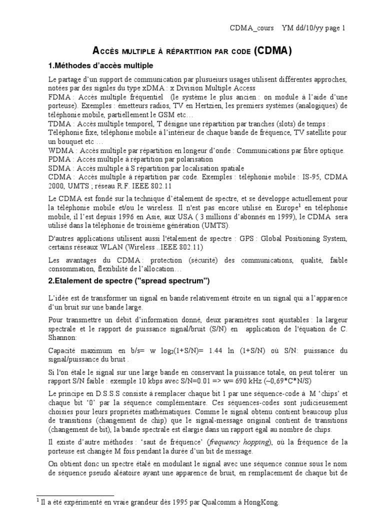 CDMA Cours | PDF