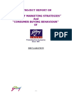 A Project Report On "Study of Marketing Strategies" and "Consumer Buying Behaviour" of