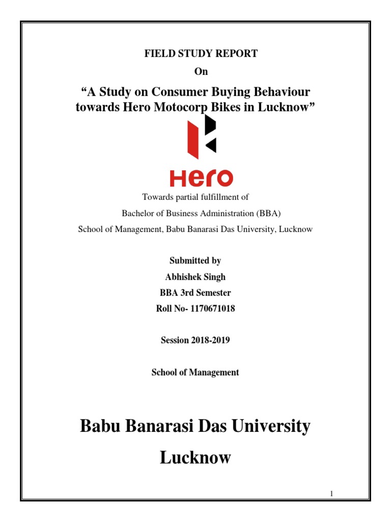 Consumer Behavior Towards Hero Bikes | PDF | Consumer Behaviour | Behavior