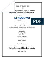 A Study On Consumer Behavior Towards Sensodyne Toothpaste in Lucknow City