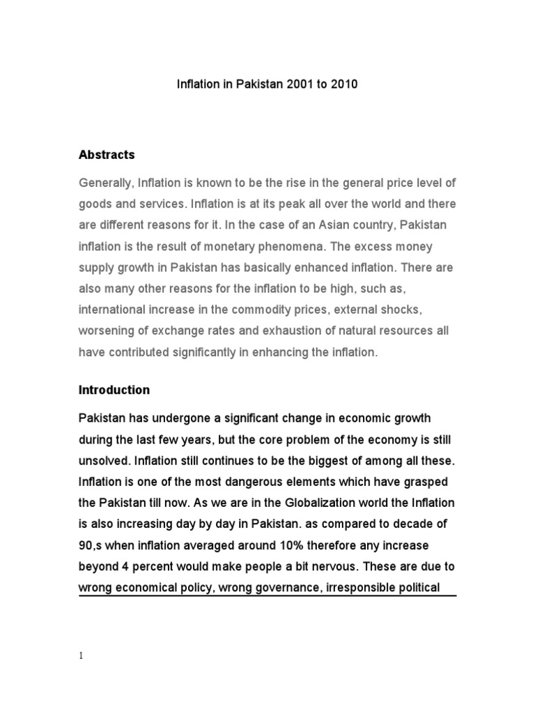 thesis statement of inflation rate