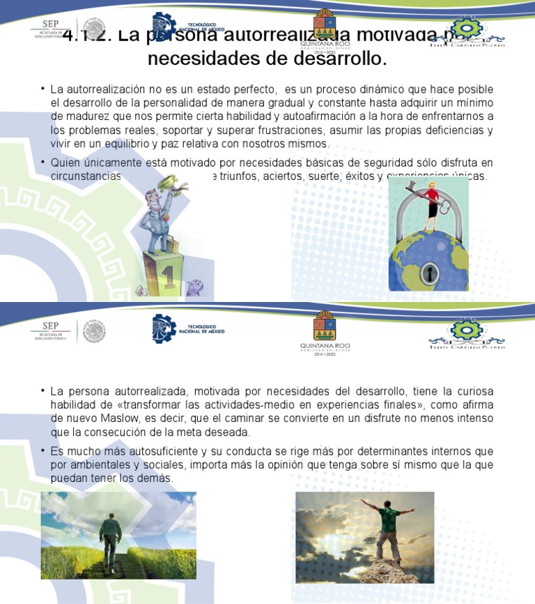 4.1.2. La persona autorrealizada motivada por necesidades
