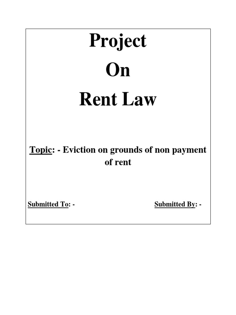 Eviction for Non-Payment of Rent | PDF | Eviction | Lease
