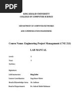 Course Name: Engineering Project Management (CNE 213) Lab Manual