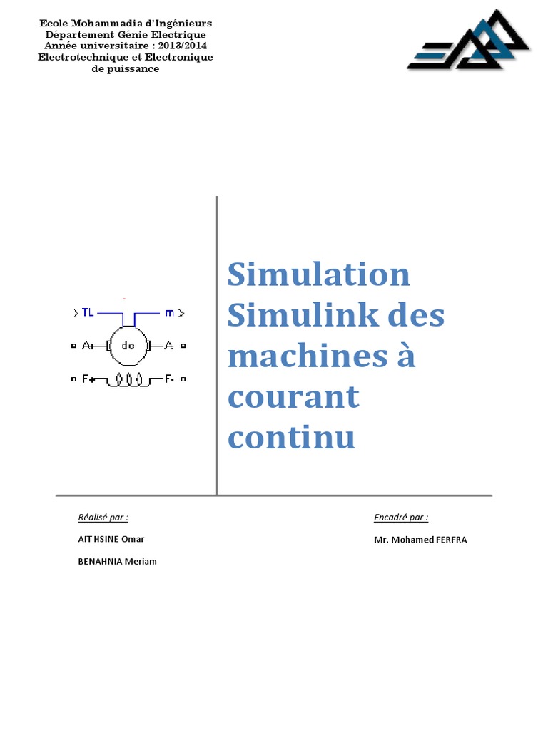 Simulation Simulink Des Machines A Courant Continu PDF | PDF | Physique ...